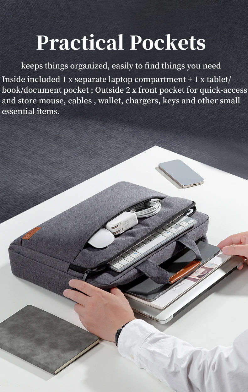 Men's 15.6" Laptop Messenger Bag - Business Briefcase for MacBook, Dell & Lenovo