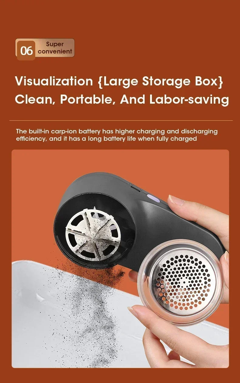 Electric Lint Remover Electric Hairball Sweater Trimmer Type-C USB Charging Convenient Smart LED Pellet Cutter Fast Household