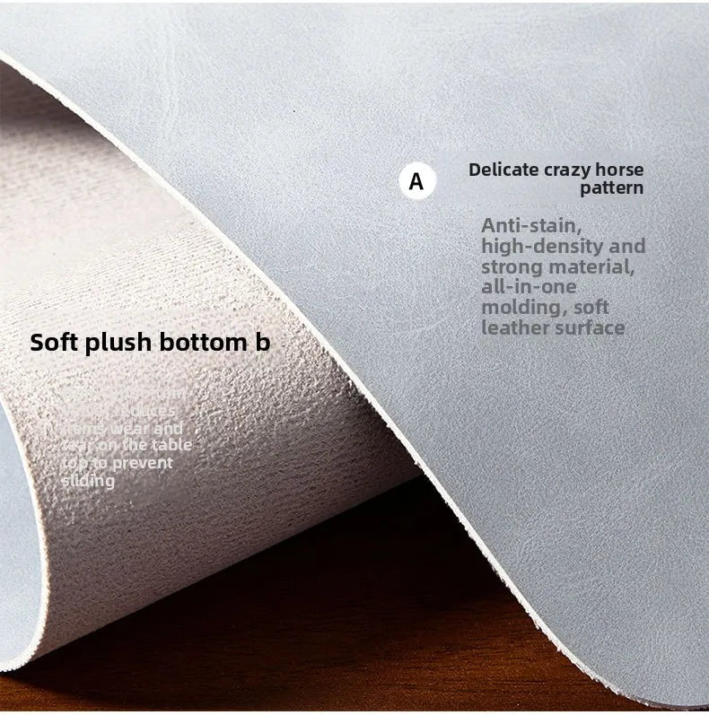 Large PU Leather Desk Mat with Keyboard Wrist Rest & Mouse Wrist Pad, Non-Slip Extended Pad for Office Gaming Desktop