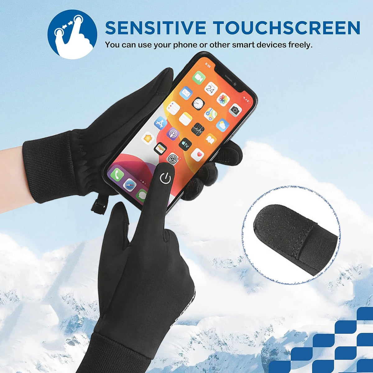 Kids' Fleece-Lined Touchscreen Winter Gloves – Non-Slip (Ages 5–14)