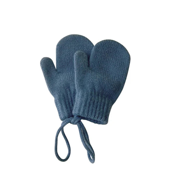 Baby Knit Mittens with String – Wool-Blend Toddler Mittens (Ages 1–4)