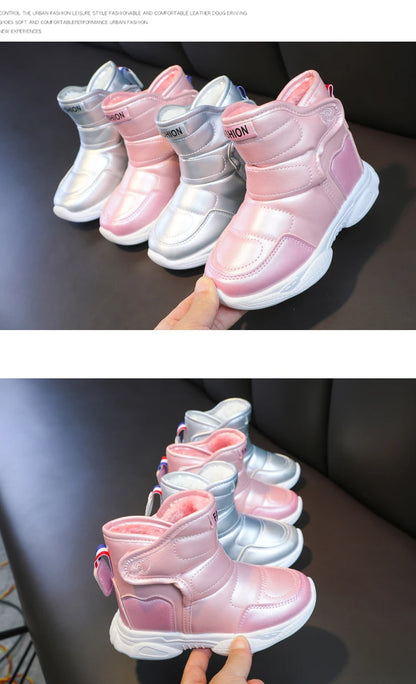 Kids' Plush-Lined Winter Sports Snow Boots