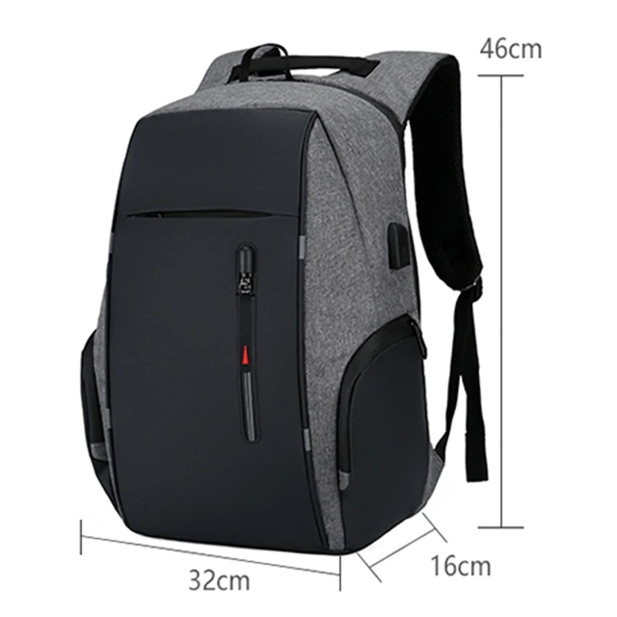 17" Laptop Backpack with USB Charging Port - Waterproof Travel Bag for Men & Women