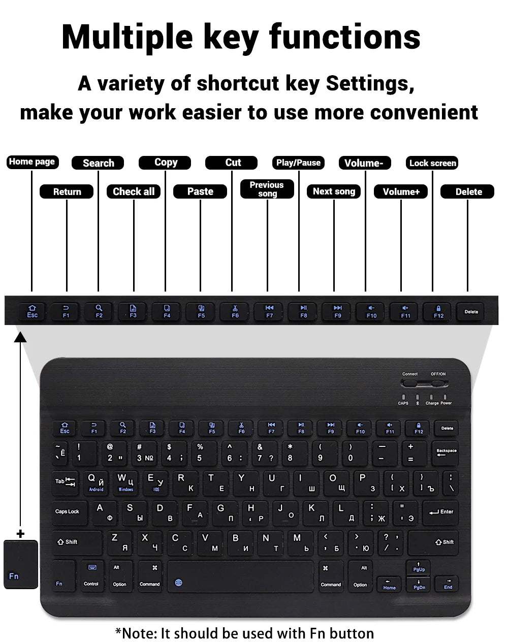 Bluetooth Keyboard & Mouse – Slim Wireless Set for Tablets & Laptops