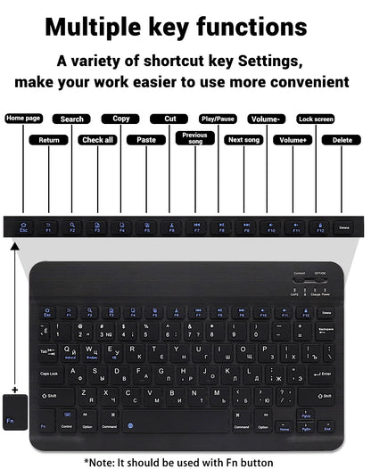 Bluetooth Keyboard & Mouse – Slim Wireless Set for Tablets & Laptops