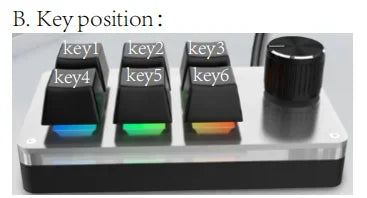 6-Tasten-Makro-Pad mit Drehregler – Programmierbare RGB-Mini-Tastatur