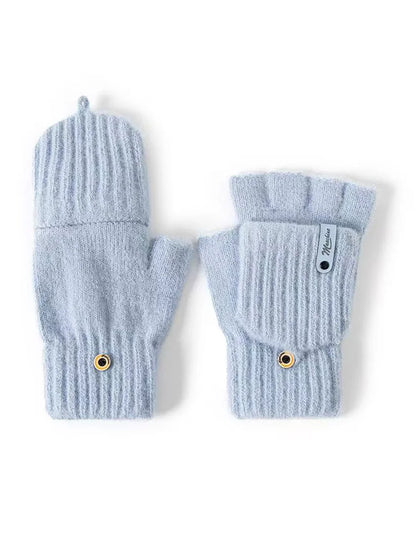 Guantes de punto sin dedos para niñas – Guantes suaves de invierno para escribir