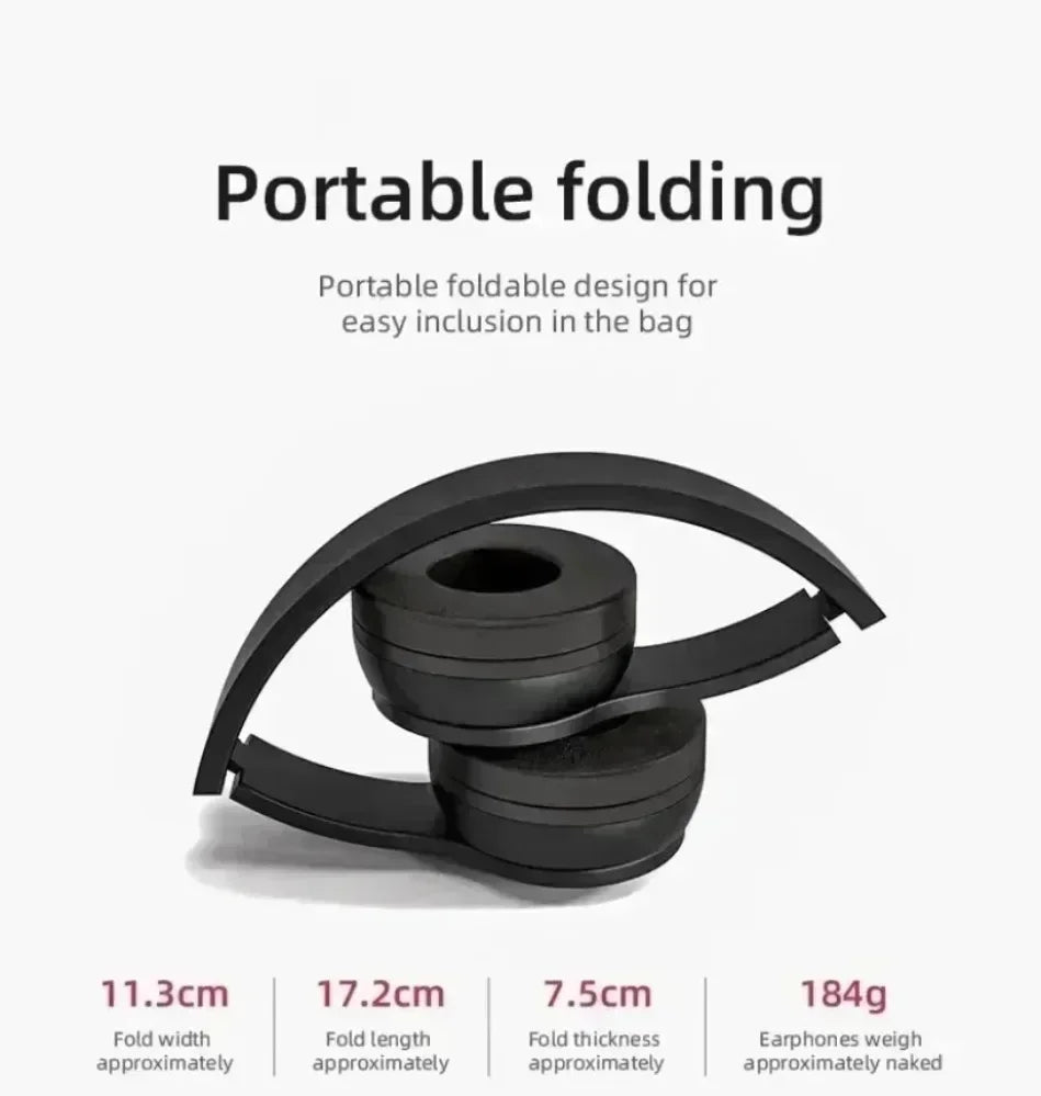 Foldable Bluetooth Headphones – Over-Ear Wireless with Mic