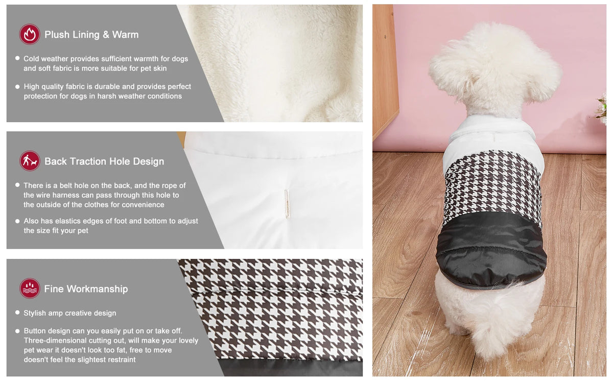 Warm Cotton-Padded Winter Dog Coat – Pet Jacket for Small to Large Dogs