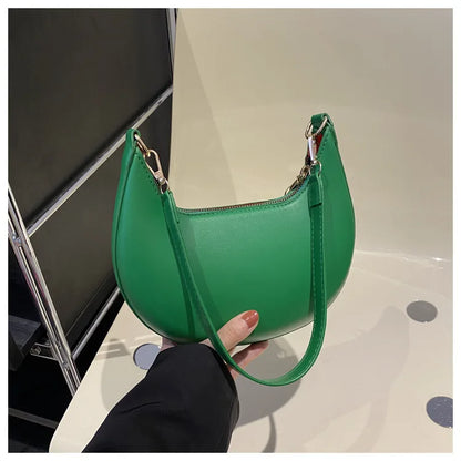 Women's Crescent Moon Shoulder Bag – Soft Vegan Leather Handbag