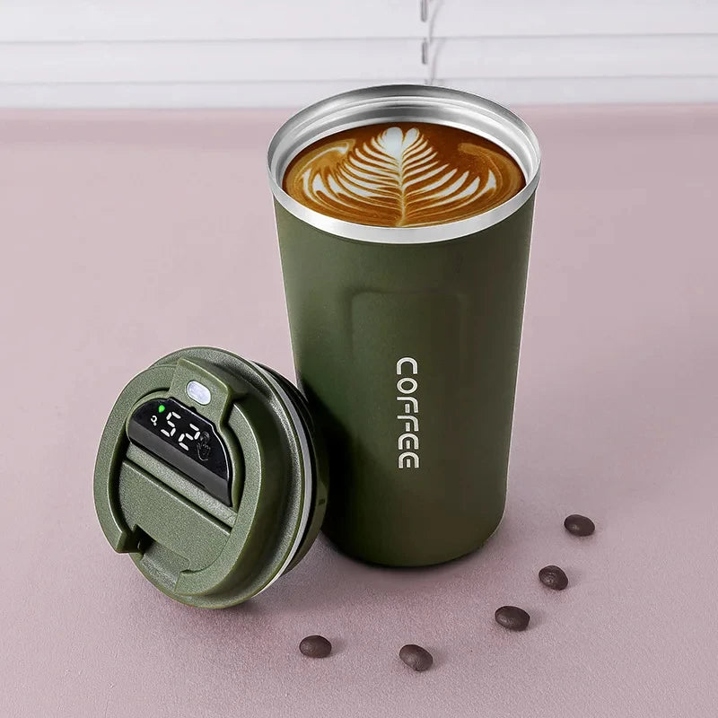 Smart Thermos Mug with Temperature Display – Stainless Steel