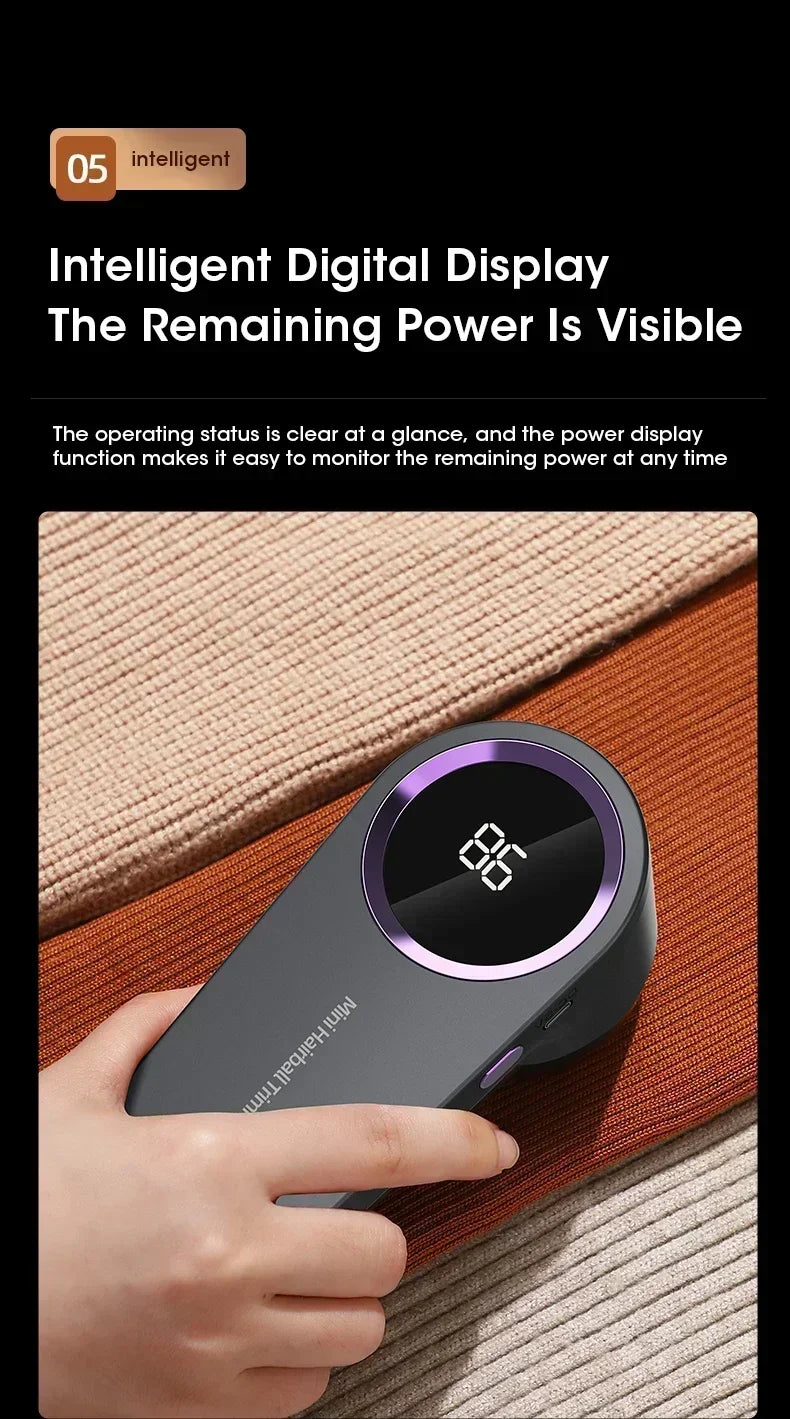 Electric Lint Remover Electric Hairball Sweater Trimmer Type-C USB Charging Convenient Smart LED Pellet Cutter Fast Household