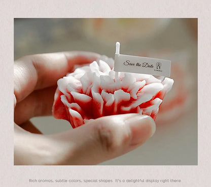 Candela artigianale in cera di soia a forma di garofano | 7 colori | Aromatica e profumata | Oggetto da foto per matrimoni, compleanni e feste