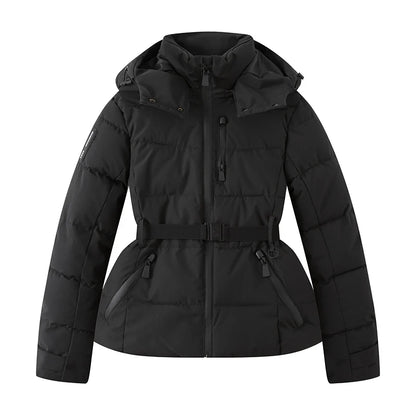 Gesteppte Damenjacke mit Kapuze, Reißverschluss und Taschen