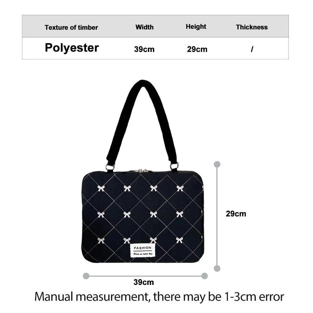 Cute Bow Laptop Sleeve 15" - Soft Padded Notebook Case with Handle