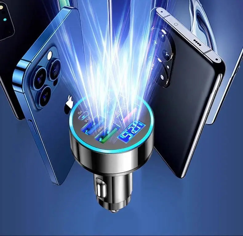 6-Port Car Charger with Digital Display