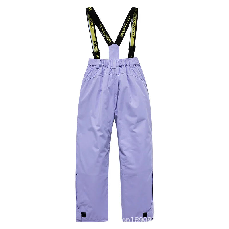 Children's Ski Suit Girls Boys Outdoor Thickened Waterproof Windproof Warm Teenager Ski Pants Equipment 100-165cm