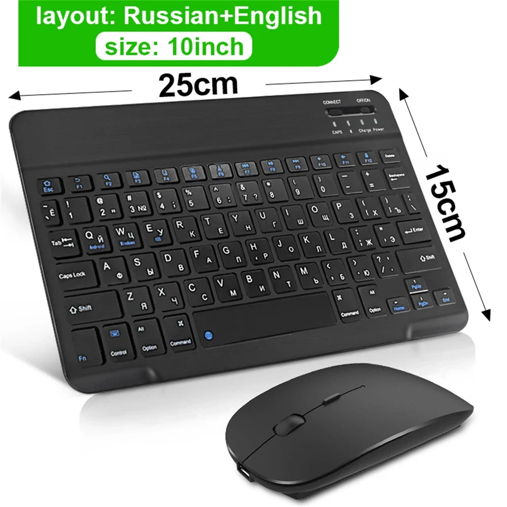 Bluetooth Keyboard & Mouse – Slim Wireless Set for Tablets & Laptops