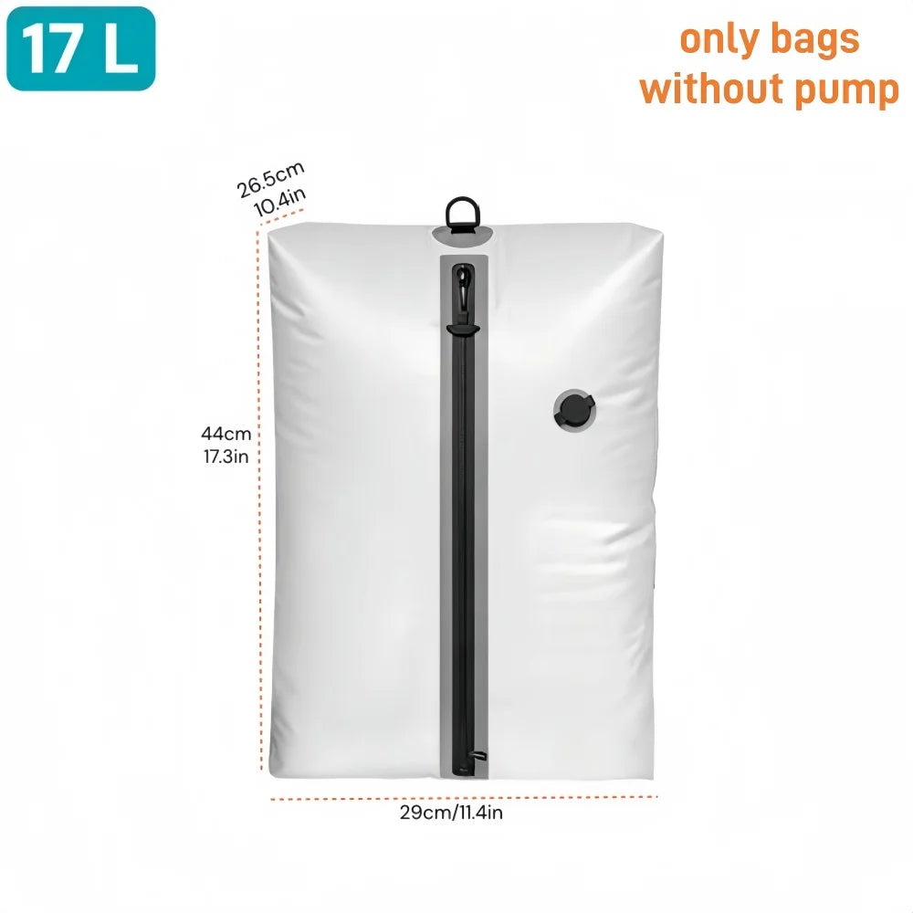 Travel Vacuum Storage Bag with Electric Air Pump | IP67 Airtight Compression Bag, 17L