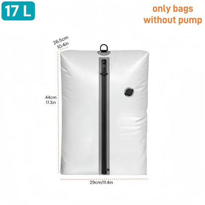 Sacca sottovuoto da viaggio con pompa elettrica | Sacca a compressione ermetica IP67, 17 L