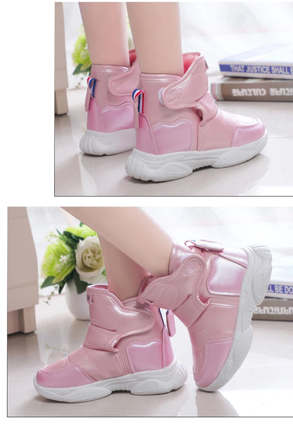 Kids' Plush-Lined Winter Sports Snow Boots