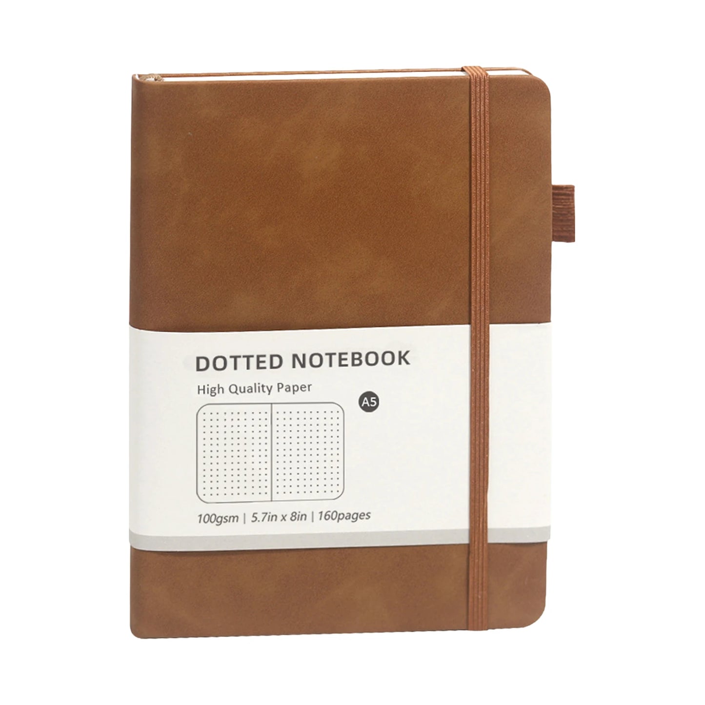 A5 Hardcover Notebook Macaron Colors Business Planner with Elastic Band Dot Grid and Lined Pages Portable Durable for School