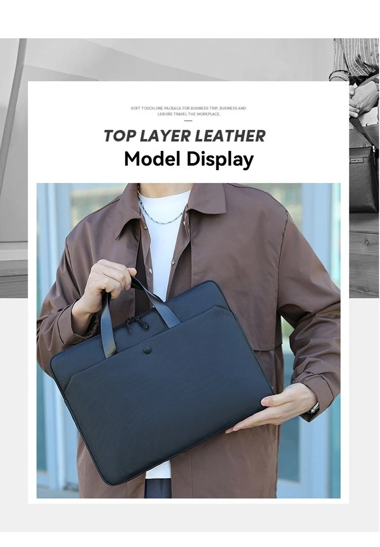 Waterproof Laptop Sleeve Bag 15.6" - Shoulder Briefcase for MacBook Air & Pro