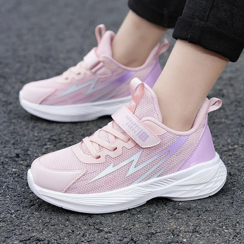 Cute Girls Casual Shoes White Mesh Sneakers Student Kids Summer Sock Footwear Fashion Children Sport Shoes Tenis Running Autumn