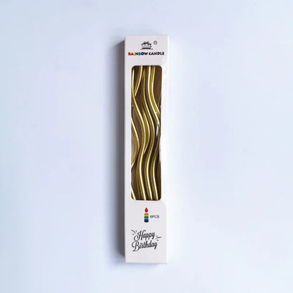 Geburtstagskerzen mit Spiralwirbel | 6er-Pack | 9 Metallic-Farben | Rauchfrei | Party- & Hochzeitsdekoration