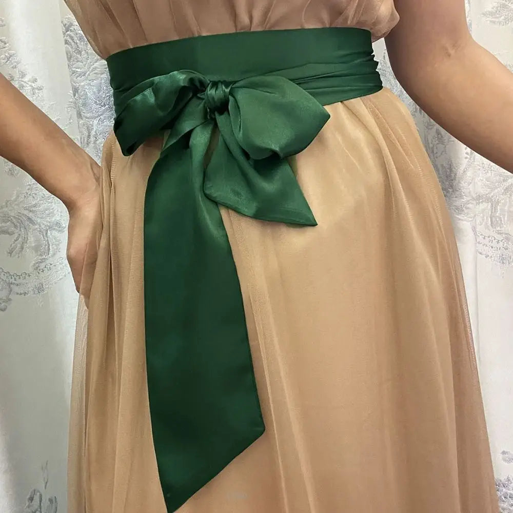 Satin Bow Waist Sash – Wide Ribbon Belt for Dresses, 20 Colours