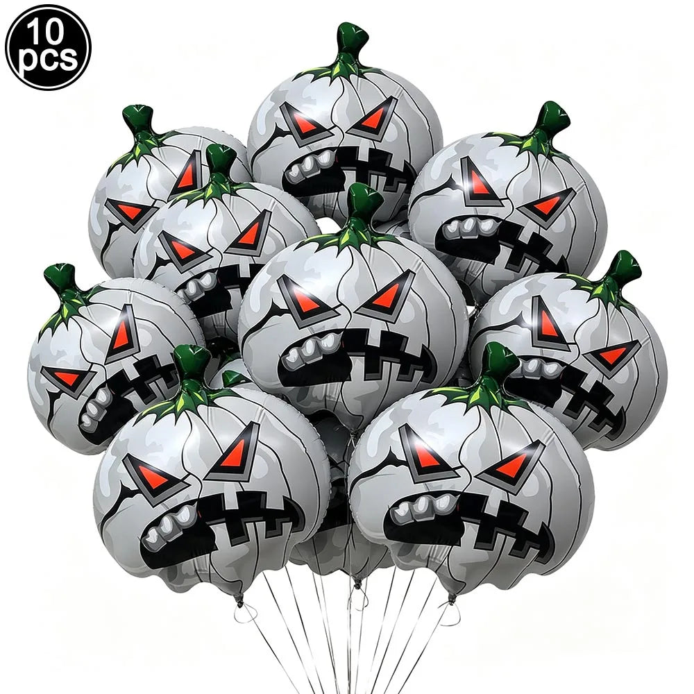 Halloween Standing Foil Balloons – Haunted House, Skull, Witch & Coffin Mylar Decorations