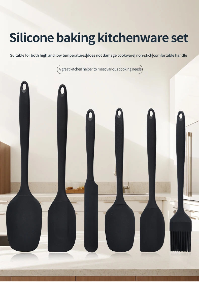 Silicone Kitchen Utensil Set – 6-Piece Spatula & Baking Tools