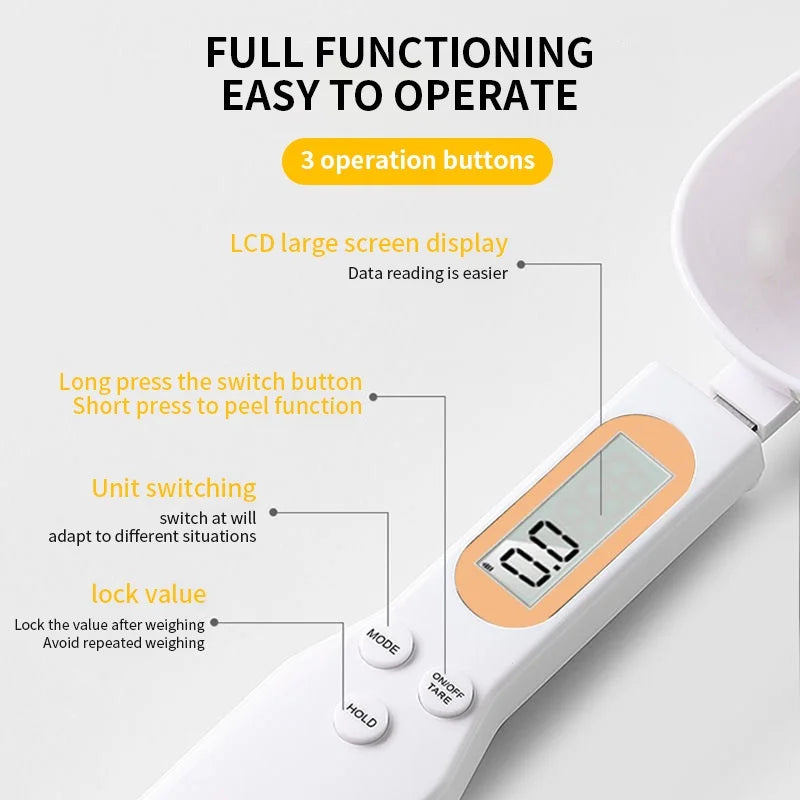 Digital Measuring Spoon Scale, 0.1–500 g
