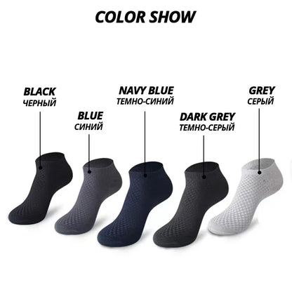 Men's Bamboo Low-Cut Socks – 5 Pairs, Soft & Breathable