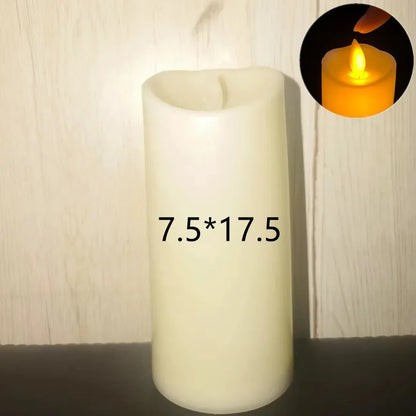 Flammenlose LED-Stumpenkerzen mit Batterien | 8 Größen | Warmes Flackern | Hochzeits- & Partydeko