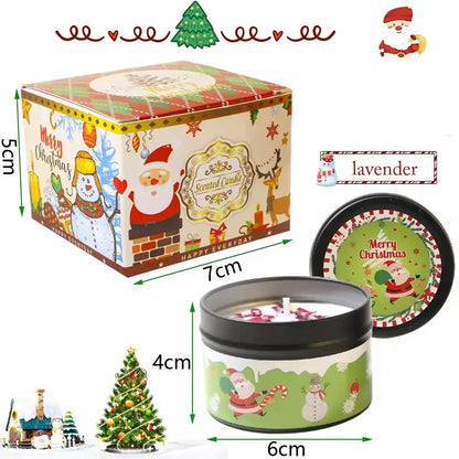 Weihnachts-Aromatherapie-Kerzen Weihnachtsmann Schneemänner Blechdosen Kerze Weihnachtsdekoration für zu Hause Weihnachten Neujahr 2025 Navidad