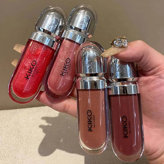 Kiko 3D Liquid Lip Glaze Transparent Lip Gloss Mirror Lipstick Nourishing Glossy Full Lips Not Fading Milk Tea Bean Paste Makeup