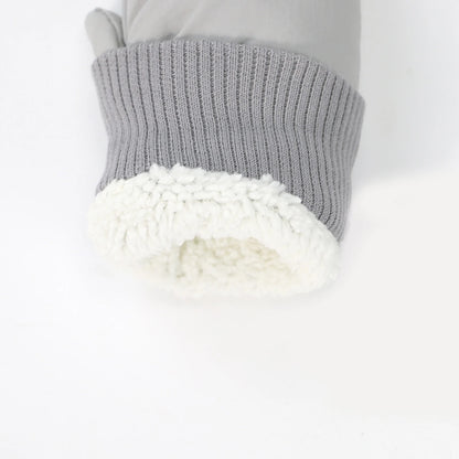 Muffole da neve foderate in pile con stampa dinosauri per bambini