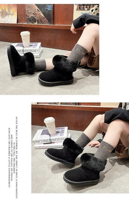 Botas de invierno bajas para niña con parte superior de poliéster