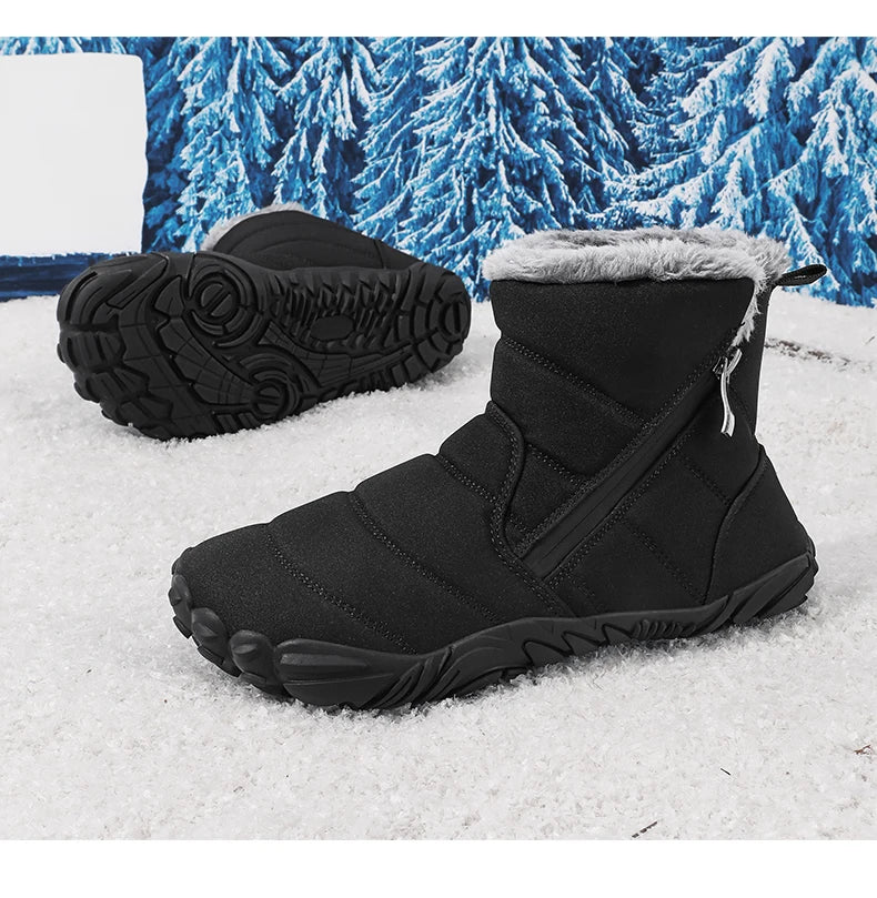 2026 Kids Wide Toe Barefoot Snow Boots Boys Girls Winter Shoes Outdoor Waterproof Sneakers Girls Boys Non-Slip Warm Snow Boots