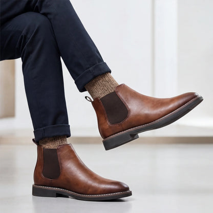 Herren-Chelsea-Boots im Slip-on-Stil mit eckiger Zehenpartie