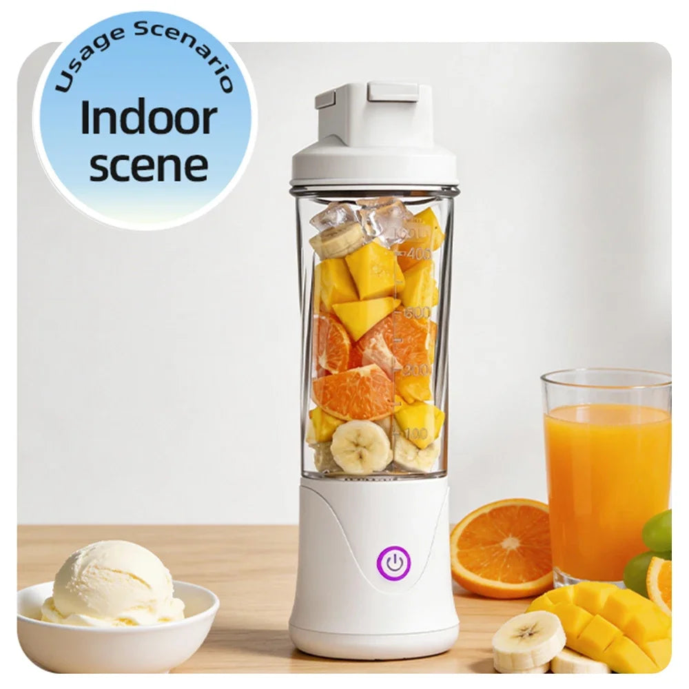 Portable Blender – USB-C Rechargeable 6-Blade Smoothie Maker with 2 Travel Cups