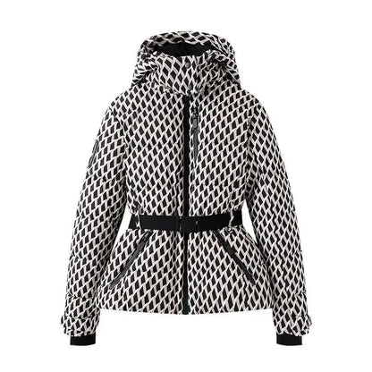 Gesteppte Damenjacke mit Kapuze, Reißverschluss und Taschen