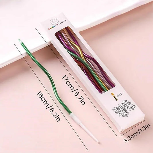 Birthday Cake Candles Smoke-Free Curved Cake Candles Curly Coil Candles Long For Birthday Cake Wedding Party Party Supplies
