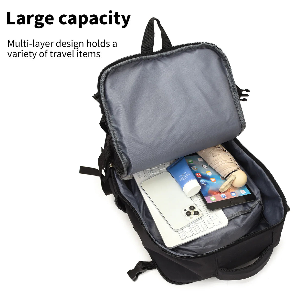 Custom Photo & Name Laptop Backpack - Personalised Large Capacity Travel Bag