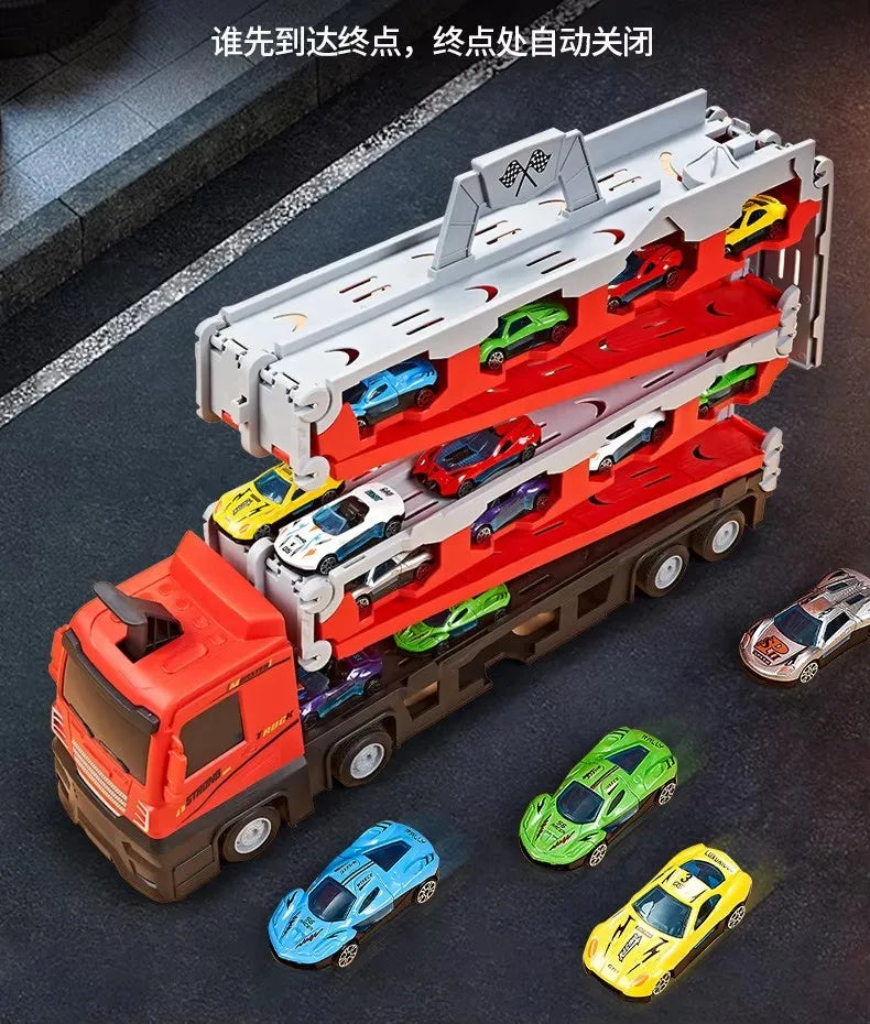 Race Track Car Ramp Toy – Gliding Rail Racing Set for Toddlers