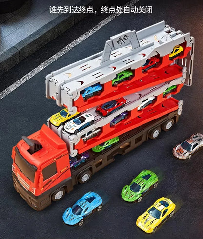 Race Track Car Ramp Toy – Gliding Rail Racing Set for Toddlers