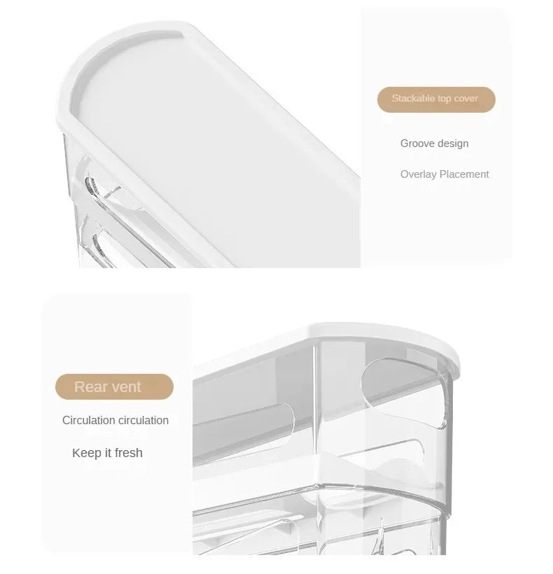 2-Tier Rolling Egg Dispenser for the Fridge – Space-Saving Organizer