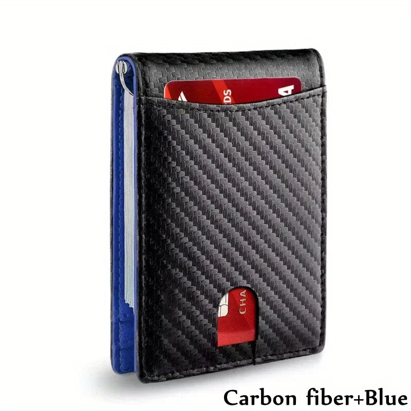 Men's Slim Bifold Wallet with Money Clip – RFID-Blocking