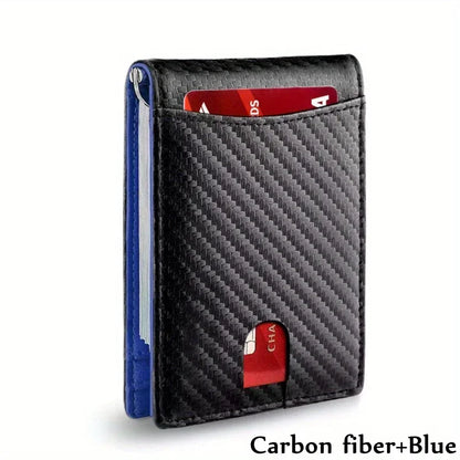 Men's Slim Bifold Wallet with Money Clip – RFID-Blocking